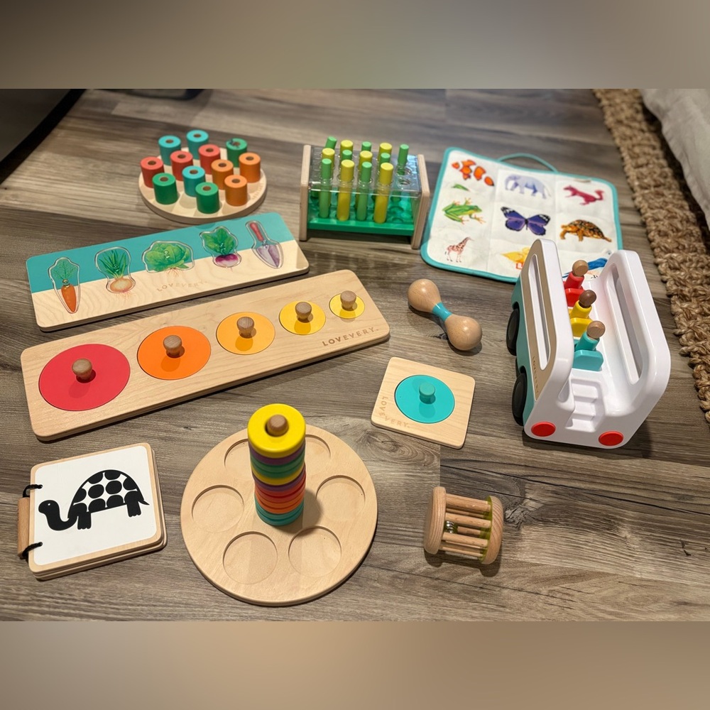 Wooden Color Stacking & Sorting Learning Toy Set - Multi